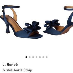 J Renee Satin Ankle Strap Heels Size 10